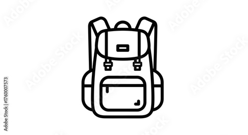 Minimalist Backpack Icon Representing Adventure, Journey And Exploring New Horizons