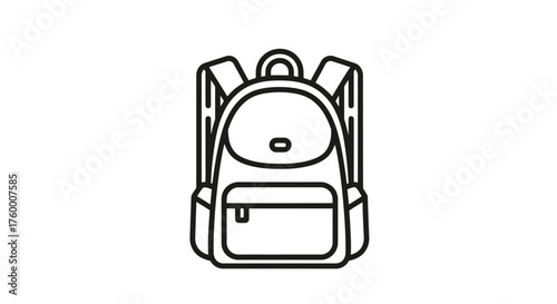 Minimalist Backpack Icon on Black Background for Travel, School, And Adventure