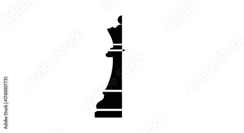 Minimalist Chess Queen Silhouette Against Black Background Ideal For Aesthetic Branding Material