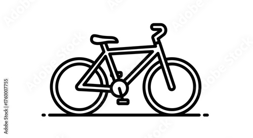 Minimalist Bicycle Illustration With Outlines Perfectly Highlighted Against The Dark Background