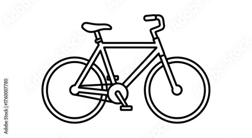 Minimalist Bicycle Silhouette Against Black Backdrop Showcasing Clean Lines and Modern Aesthetics
