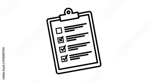 Minimalist Clipboard Icon Depicting Checklist On A Dark Backdrop For Visuals