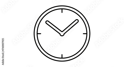 Minimalist Clock Icon Indicating Time, Punctuality, and Temporal Concepts
