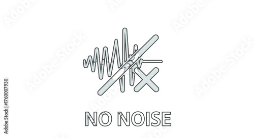 Minimalist Black and White Icon Depicting the Concept of Silence and Noise Cancellation