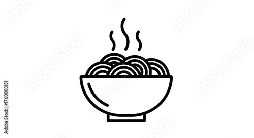 Minimalist Bowl Of Noodles With Steam Rising From The Hot Delicious Food
