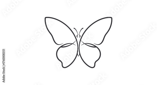 Minimalist Butterfly Silhouetted Against a Deep Black Background for Modern Designs