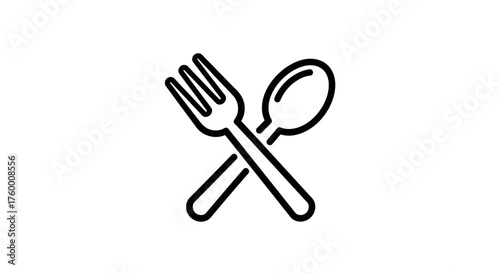 Minimalist Cutlery Silhouette: A Sleek Conceptual Illustration For Culinary And Dining Contexts