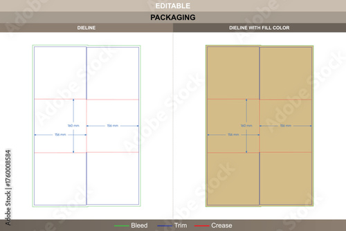 Protective insert dividers dieline professional vector printing packaging layout durable folds neat structural design and precise die line setup for product protection