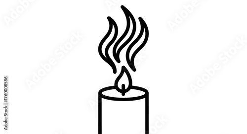Minimalist Candle Illustration Depicting Serenity And Peaceful Illumination In Darkness