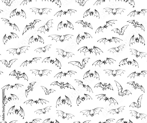 The bats is flying. Vector drawing