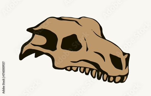 Bones and skull of a horse. Vector drawing