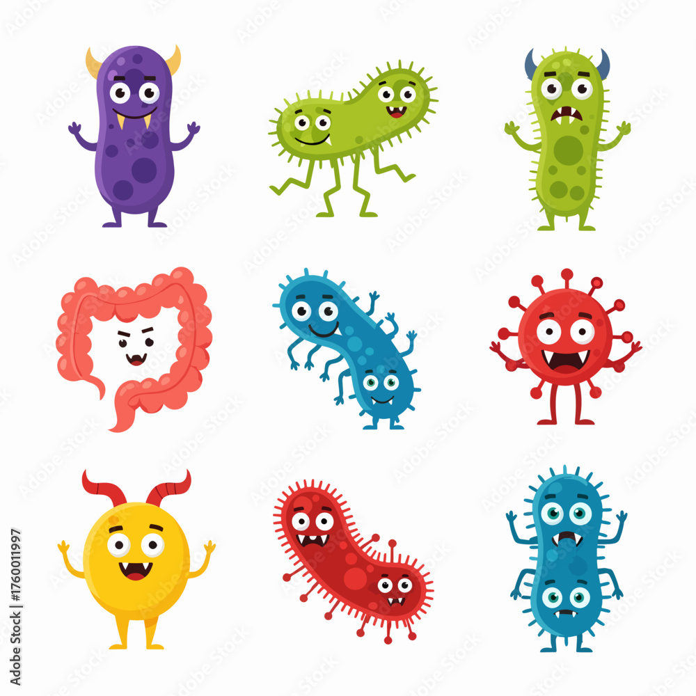 Obraz premium cartoon, animal, vector, set, funny, illustration, monster, icon, character, baby, alien, fun, cute, kid, halloween, child, owl, face, characters, head, design, symbol, art