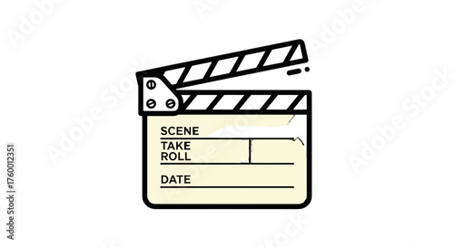 Minimalist Filmmaking Concept Represented by a Clapperboard with Negative Space Design