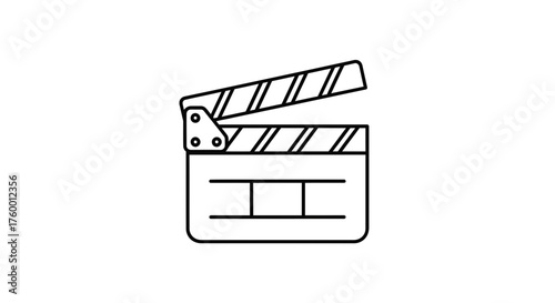Minimalist Filmmaking Illustration: Black Background With White Clapboard Iconography