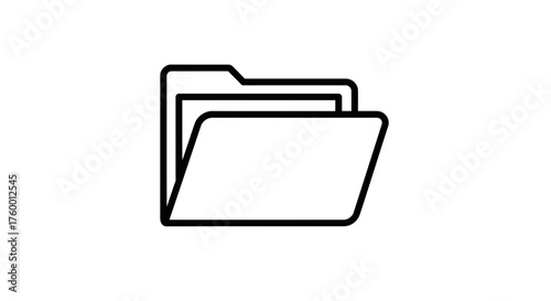 Minimalist Folder Icon Against a Black Backdrop Depicting Digital File Management Concepts