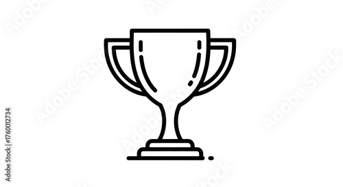 Minimalist Golden Trophy Icon Depicting Achievement, Success, and Championship