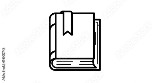 Minimalist Illustration Of A Book With Bookmark: Knowledge, Education, And Learning Icon