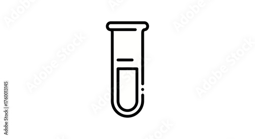 Minimalist Laboratory Test Tube Icon Against Black Backdrop for Conceptual Designs