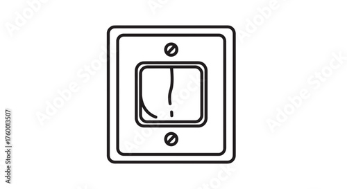 Minimalist Light Switch Graphic Over Black Background, Vector Illustration Design Concept