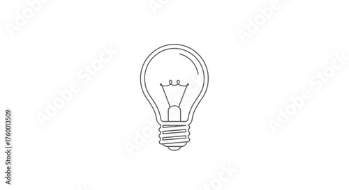 Minimalist Lightbulb Design Illustrating Innovation and Creativity in Darkness