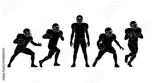 American football players silhouettes