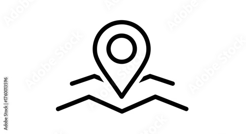 Minimalist Location Icon Representation on a Black Background, Indicating Navigation