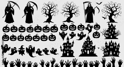 Halloween silhouette elements for your design needs