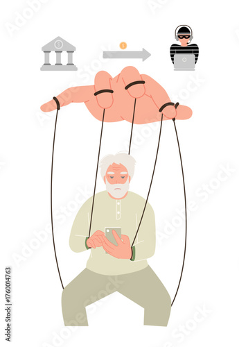 Senior man was scammed into transferring money through a mobile banking application.