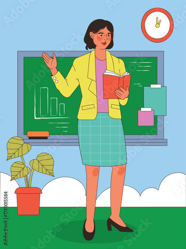 Female Teacher Explaining Lesson in Classroom