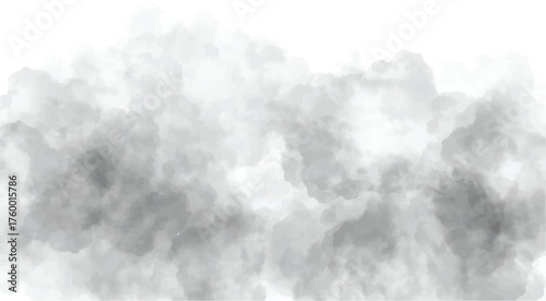Watercolor cloud texture abstract gray smoke effect isolated vector element for design and backgrounds