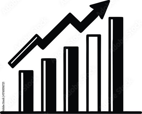 business graph with arrow