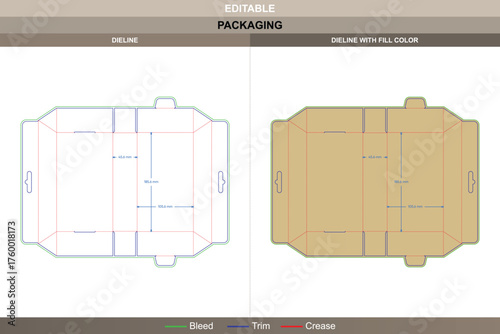 Polygonal box dieline with angular design professional vector printing packaging template showing structured folds and precise die line setup for sturdy retail packaging