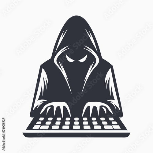 A digital bug attacks with sharp spikes on laptop screen creating software malfunction