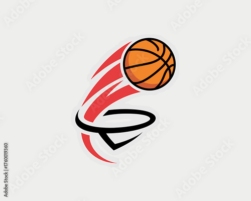 Dynamic Basketball Graphic Illustration Showing Movement and Action for Sports Branding and Design Projects