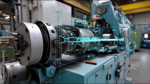 Augmented Reality Overlay on Industrial Lathe Machine