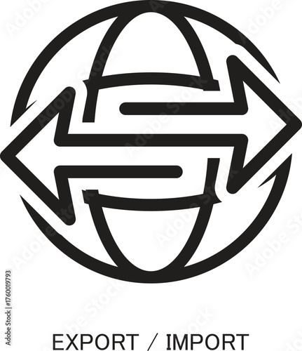 Export Import Icon – Global Trade and Logistics Symbol