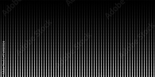 Dotted gradient vector illustration, white and black halftone background, horizontal seamless dotted lines, monochrome dots texture backdrop, retro effect. modern
