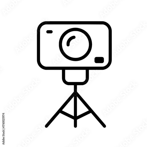 Action Camera on Tripod Black and White Vector Illustration
 
 
 