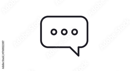 Minimalist Message Bubble Icon On Black Background, Representing Communication And Dialogue