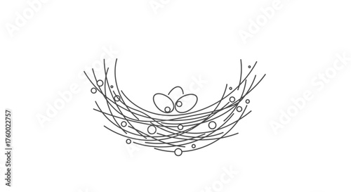 Minimalist Nest Depicting New Beginnings And Gentle Symbology Against The Darkness