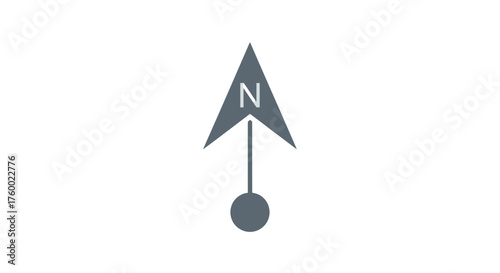 Minimalist North Arrow Icon On Black Depicting Directional Guidance Concept