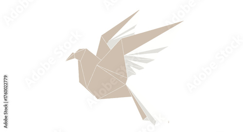 Minimalist Origami Dove Depicted Against a Black Backdrop in Modern Graphic Design