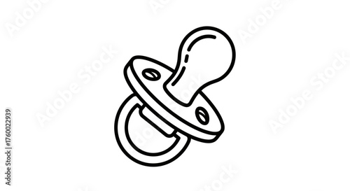 Minimalist Pacifier Illustration On Black Background Suitable For Various Design Applications