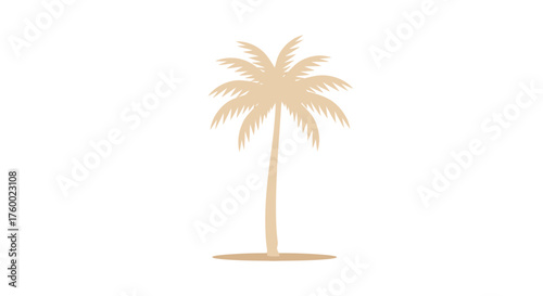 Minimalist Palm Silhouette Over Black Background, Ideal for Vacation and Tropical Themes
