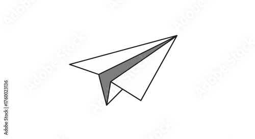 Minimalist Paper Airplane Floating Silently Against A Deep Black and Stark Background