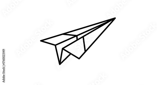 Minimalist Paper Airplane Silhouette Flying Into Darkness Representing Travel Concepts