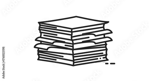 Minimalist Paper Stack Illustration Against a Dark Backdrop For Office and Documentation Purposes