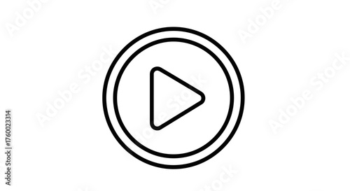 Minimalist Play Button Depicted Against A Black Background For Media Start