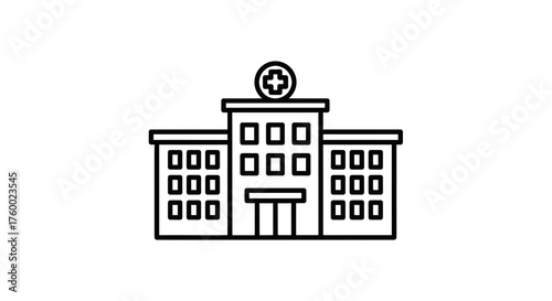 Minimalist Schematic Of A Medical Facility Depicted In A Simple, Clean, And Elegant Manner