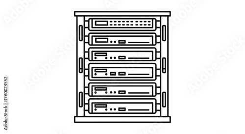 Minimalist Schematic Of A Server Rack Depicting Data Center Equipment Systems